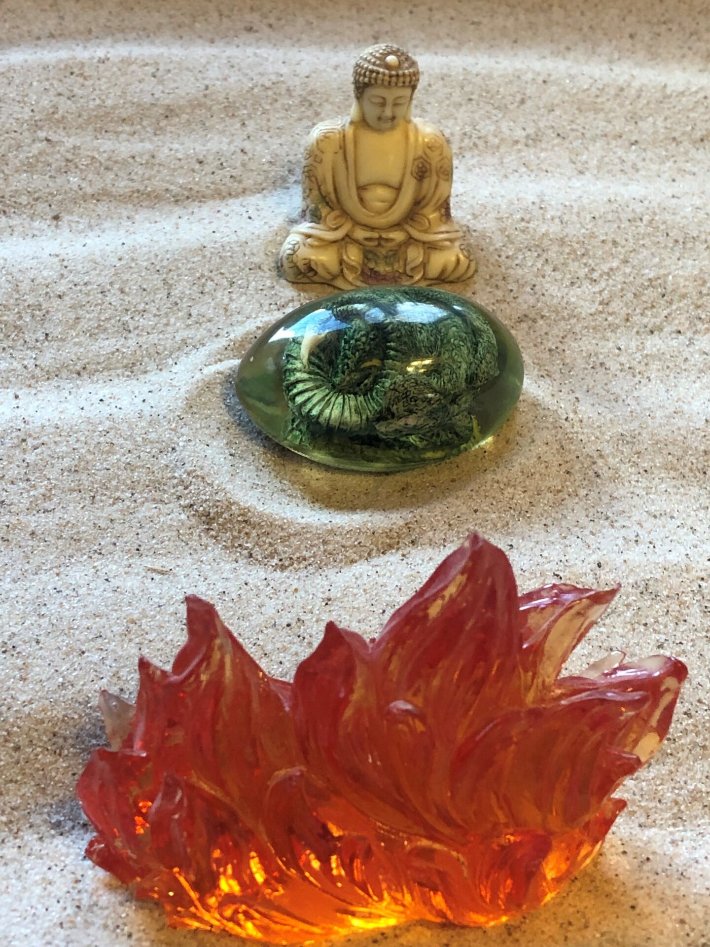 Buddha with fire